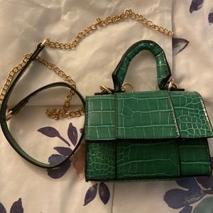 Green Faux Snake Skin Mini Purse